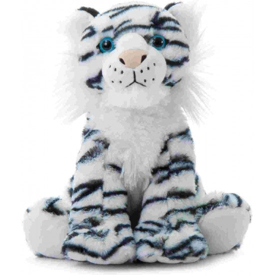 Peluche tigre allongé 35 cm, blanc et marron - Grossiste peluche, jouet Peluche tigre allongé 35 cm, blanc et marron - Grossiste peluche, jouet