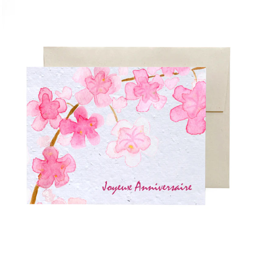 Fleur de cerisier - Joyeux anniversaire | Carte à semer Flowerink