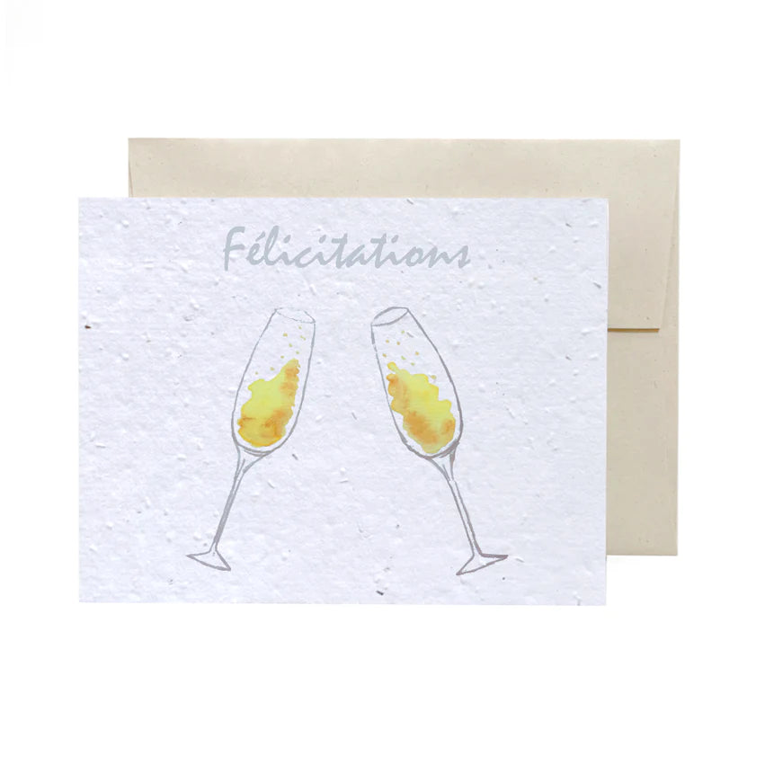 Champagne - Félicitations | Carte  à semer Flowerink