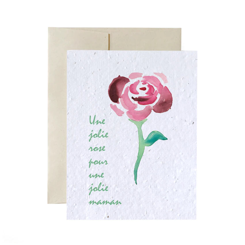Jolie Rose - Une jolie rose pour une jolie maman | Carte à semer Flowerink