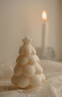 Sapin de Noël en neige, décoration de Noël, bougie en cire de soja - Project Hélios