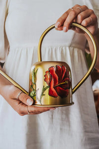 Arrosoir Dorée avec fleur hibiscus - Pero