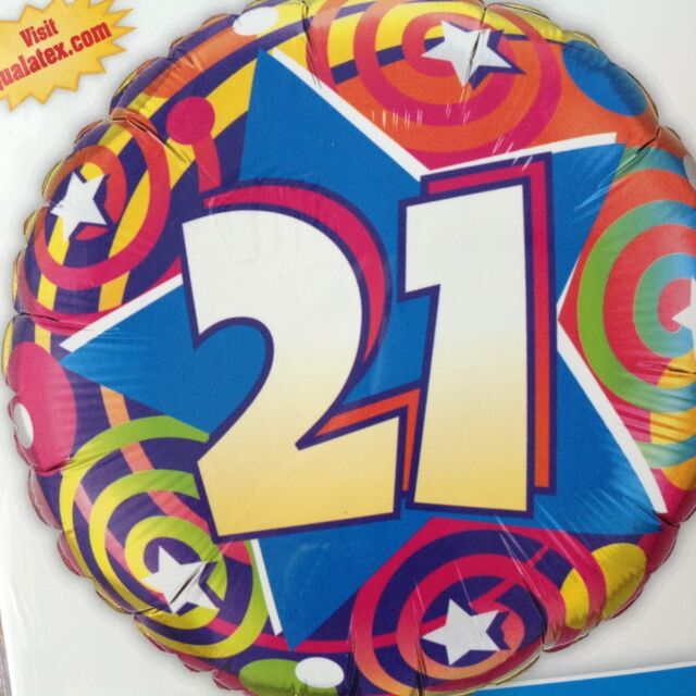 Ballon Qualatex Happy 21st Birthday Helium Foil Balloon 18" - code de produit: 87138