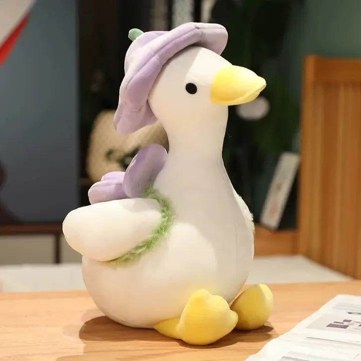 Canard assis en peluche de 14" avec chapeau - Sinomd Canada