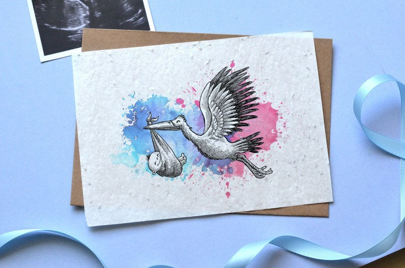 Carte À Planter Cigogne