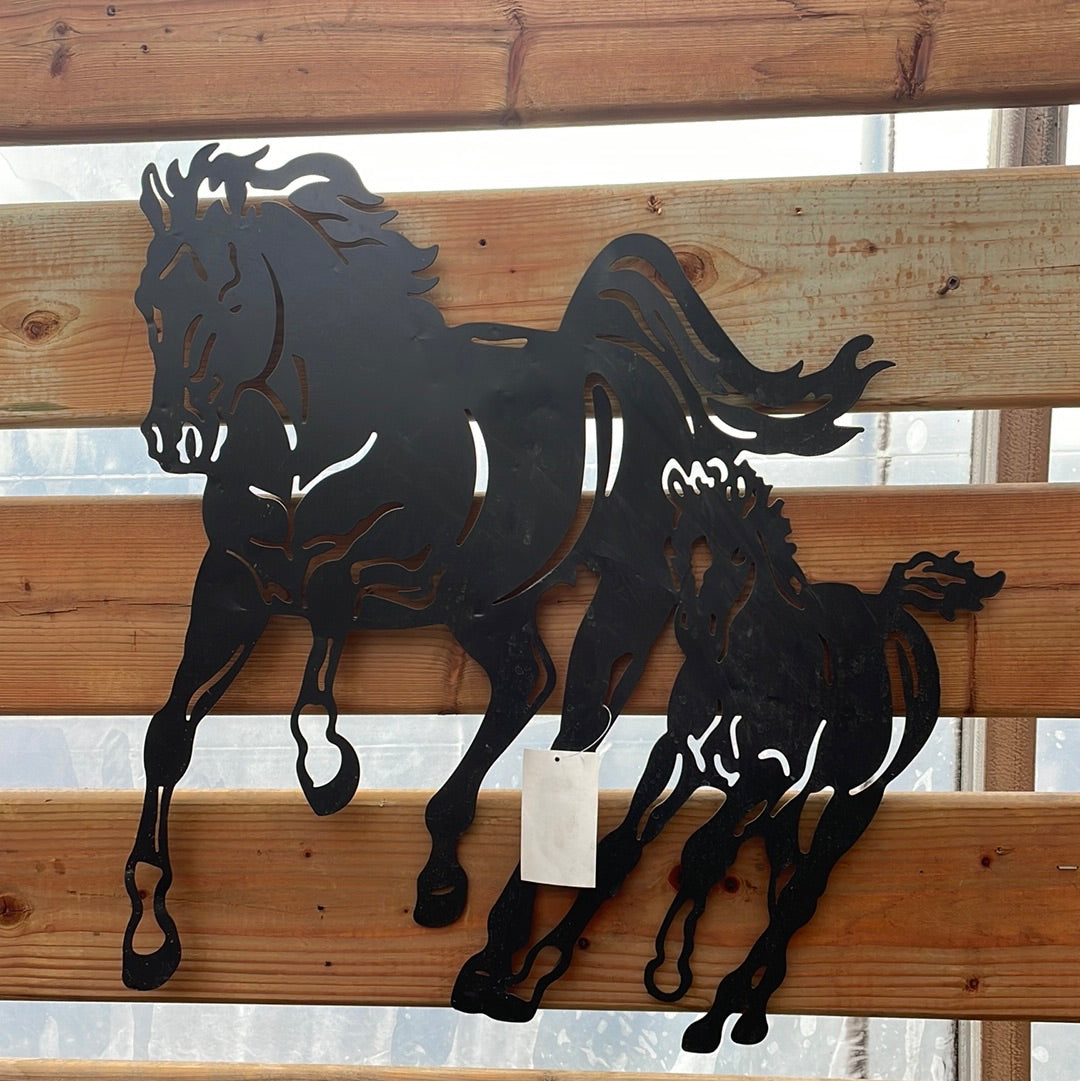 Cadre de chevaux metal noir mat  54x51cm