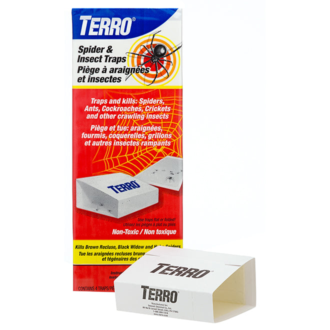 TERRO Piège à insectes et à araignées - Paquet de 4