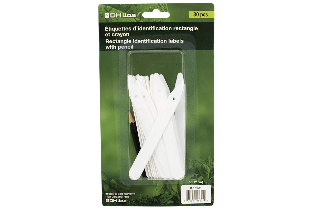 Etiquettes identification rectangle & crayon 30pcs