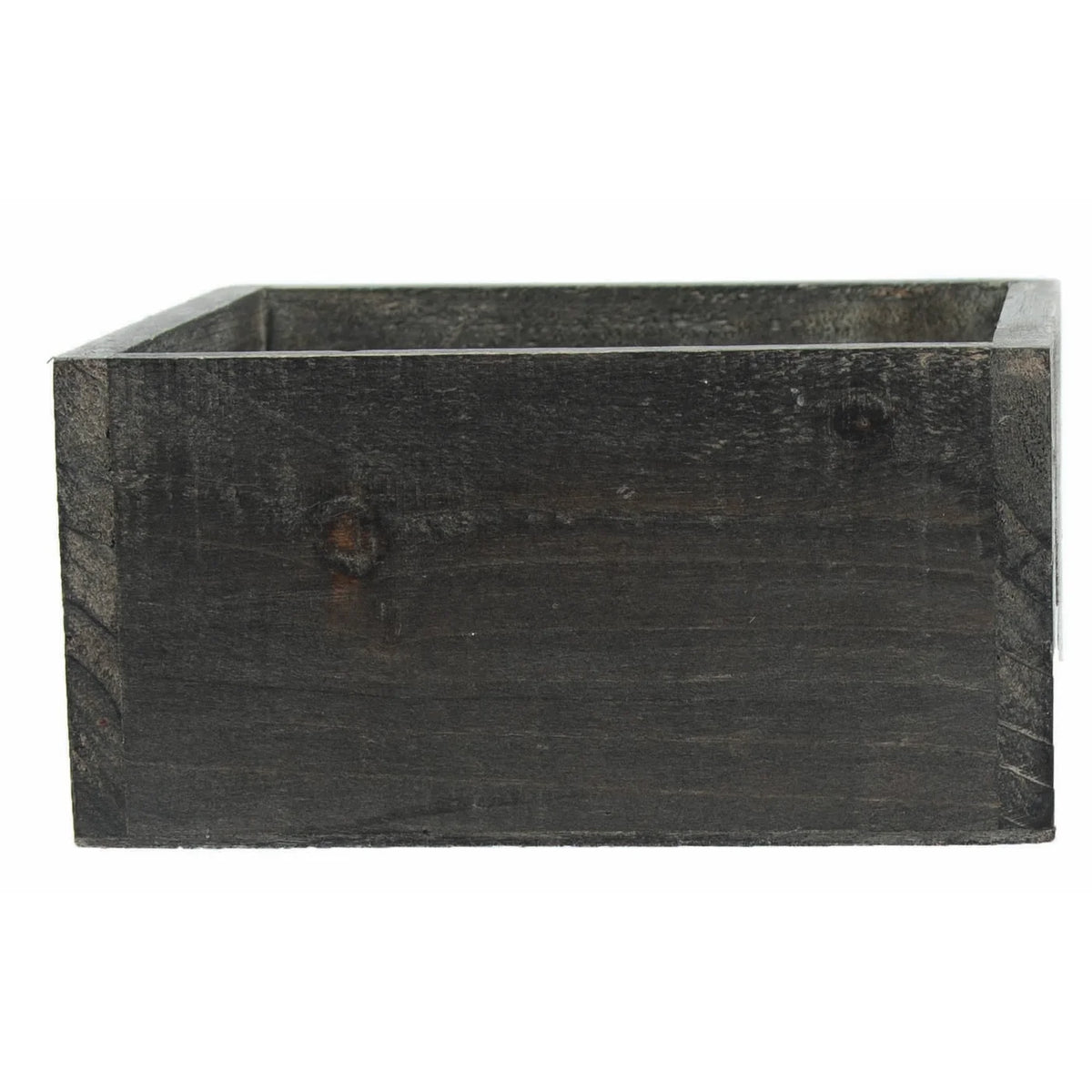 contenant en bois noir lavé 6x6x3"h avec doublure h. - 2113BW