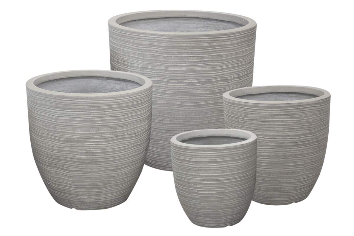 Ens. 4 pots rond ivoire