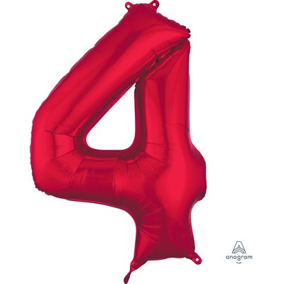 Ballon M.CHIFFRE 4 ROUGE H / S  Code de produit : 28283