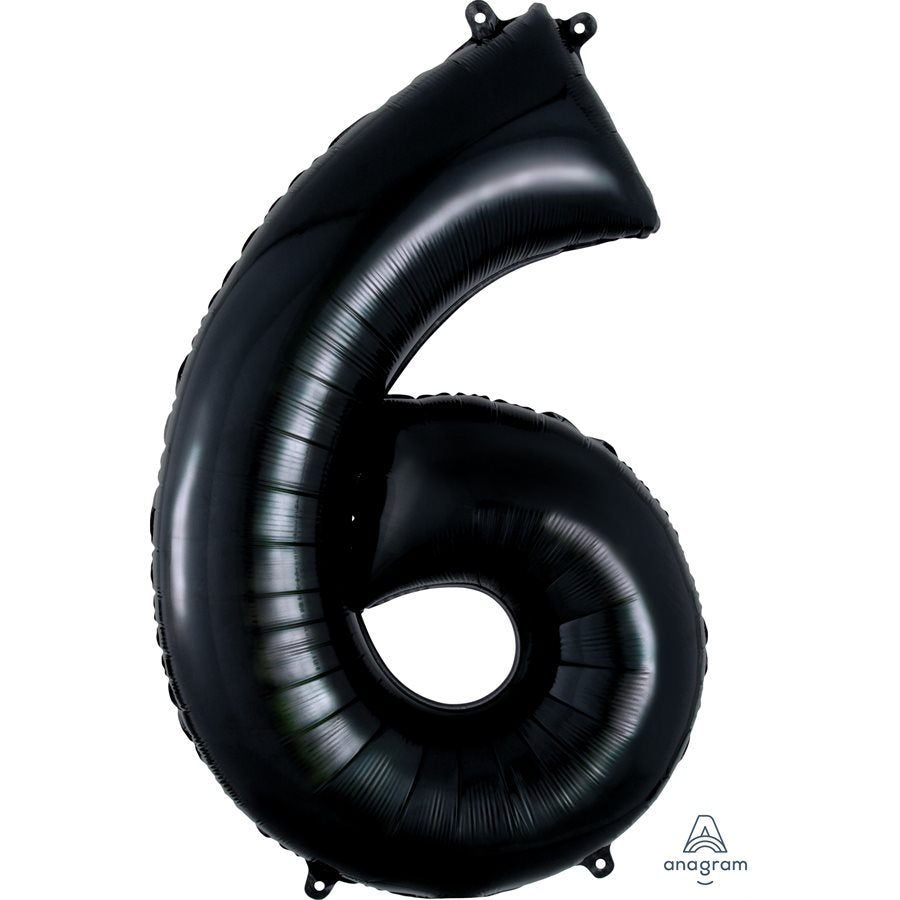 BALLON CHIFFRE 6 - M.34'' # 6 NOIR - Code de produit 30145