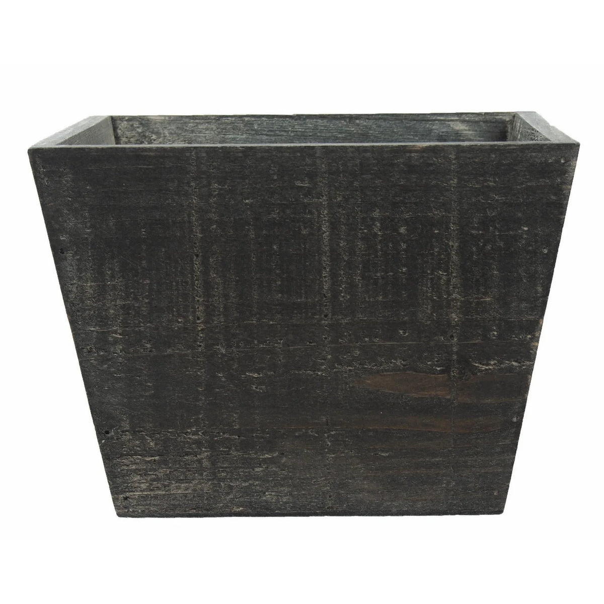 Panier de bois - 7.5"SQX5.5"H BLACK WASHED WOODEN CONTAINER W/H.LINER