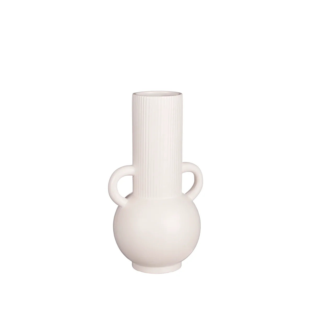 Calatria vase Blanc avec poignée - 5.75x6.5x11.5"