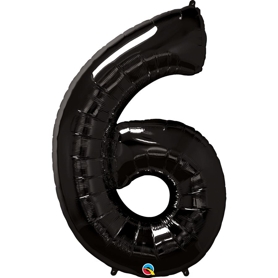 BALLON CHIFFRE 6 M.34'' CHIFFRE 6 NOIR QTX Code de produit : 36349