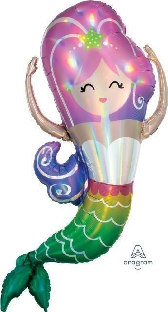 Balon 41" Iridescent Mermaid SuperShape Foil Balloon Anagram - Code de produit: 3937701