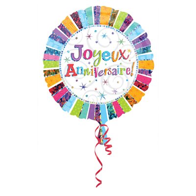 BALLON M.18'' JOYEUX ANNIVERSAIRE Code de produit : 41018