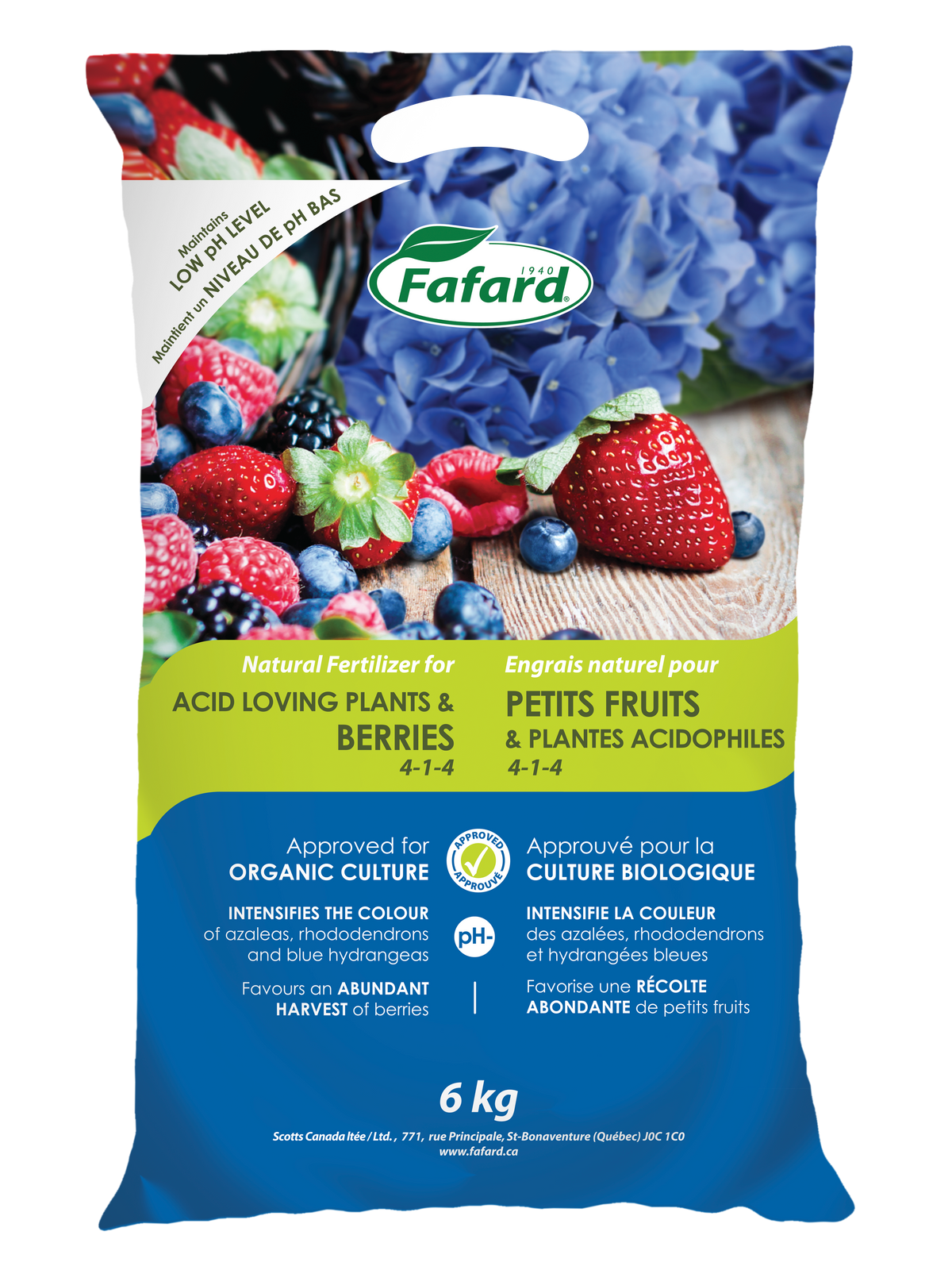 Engrais naturel pour PETITS FRUITS & PLANTES ACIDOPHILES - FAFARD