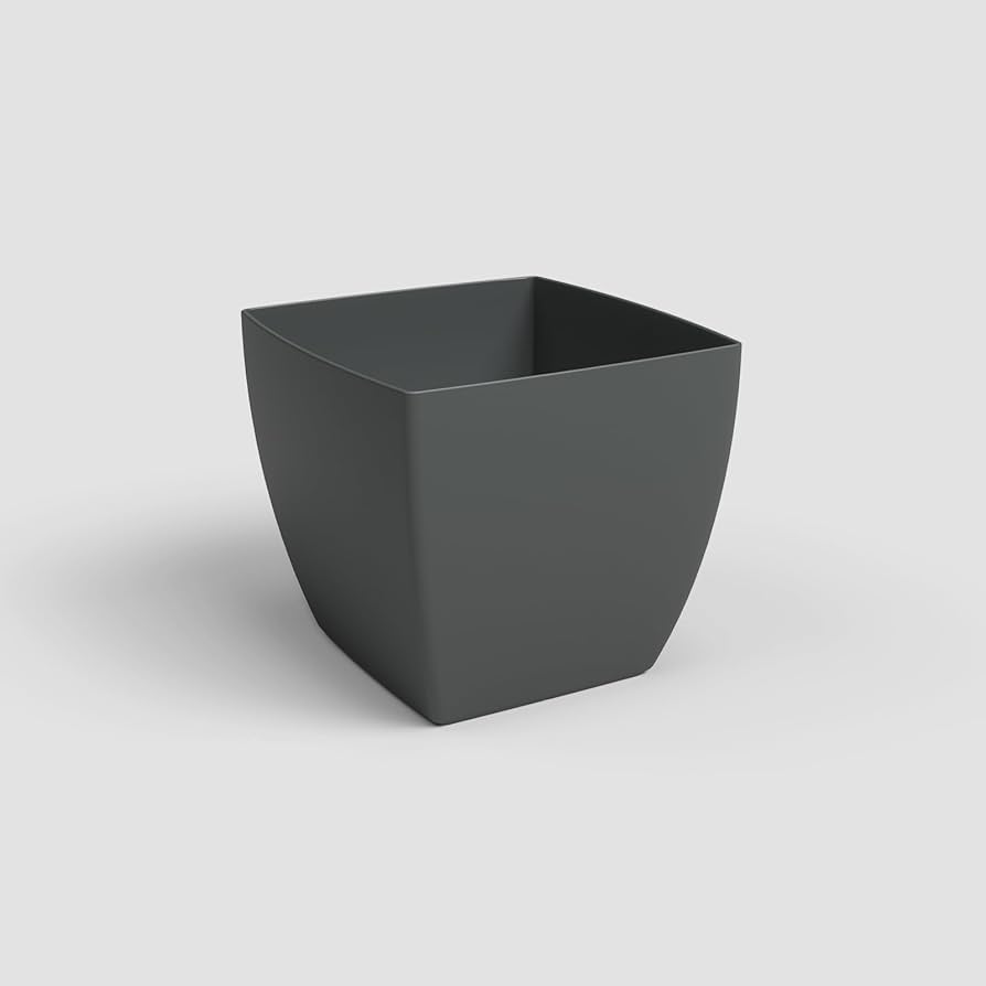 Pot Plastique Siena Square 40cm/15.75'' Anthracite