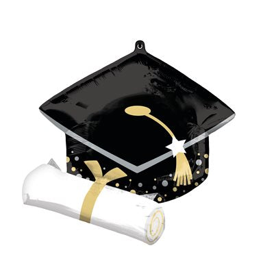 Ballon M.25'' BLACK GRAD CAP & WHITE DIPLOMA H / S  Code de produit : 44217