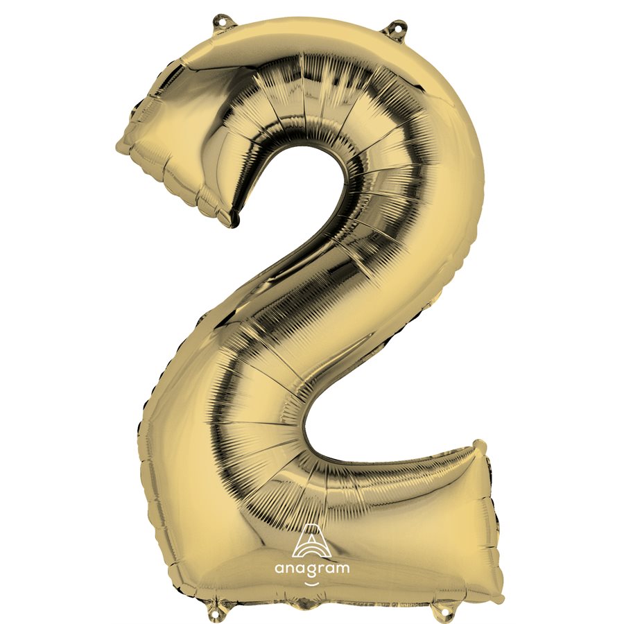 Ballon M.34'' CHIFFRE 2 OR BLANC / Code de produit : 44604