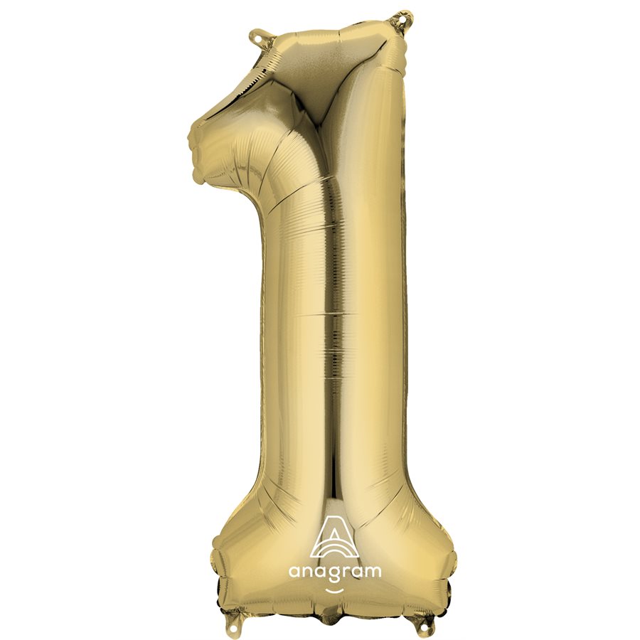 Ballon M.34'' CHIFFRE 1 OR BLANC /  Code de produit : 44624