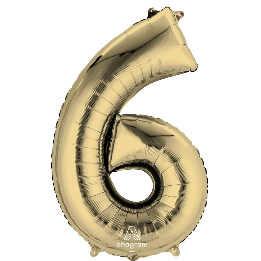 Ballon M.34'' CHIFFRE 6 OR BLANC / Code de produit : 44640