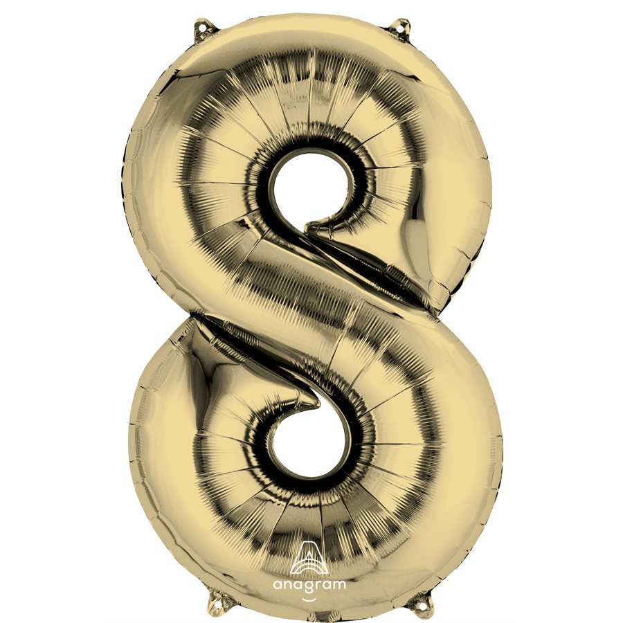 Ballon M.34'' CHIFFRE 8 OR BLANC / Code de produit : 44669