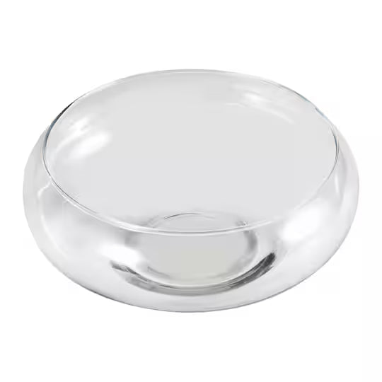 Bol bas transparent en verre - assorti