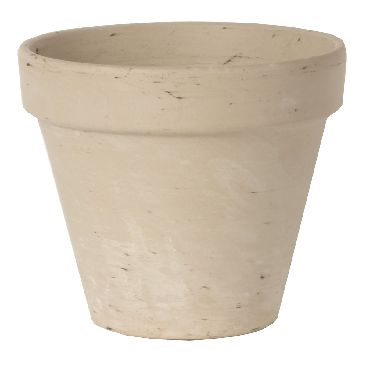 Pot standard en terre cuite 16 cm/6,5 po blanc avec trou