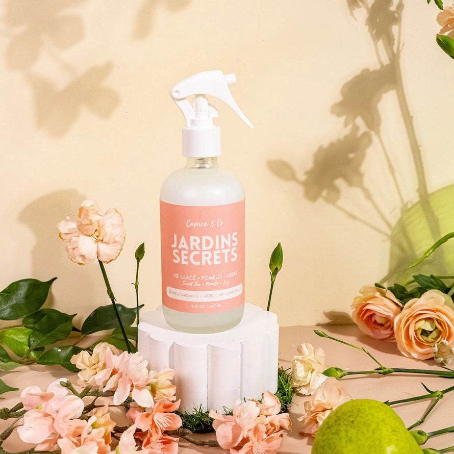 Spray pour le linge et la chambre - Jardins Secrets - Thé sucré + Pomelo + Lierre - Caprice & CO
