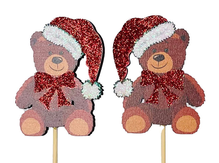 PIC ''OURSONS DE NOEL", BRUN/ROUGE, 18"