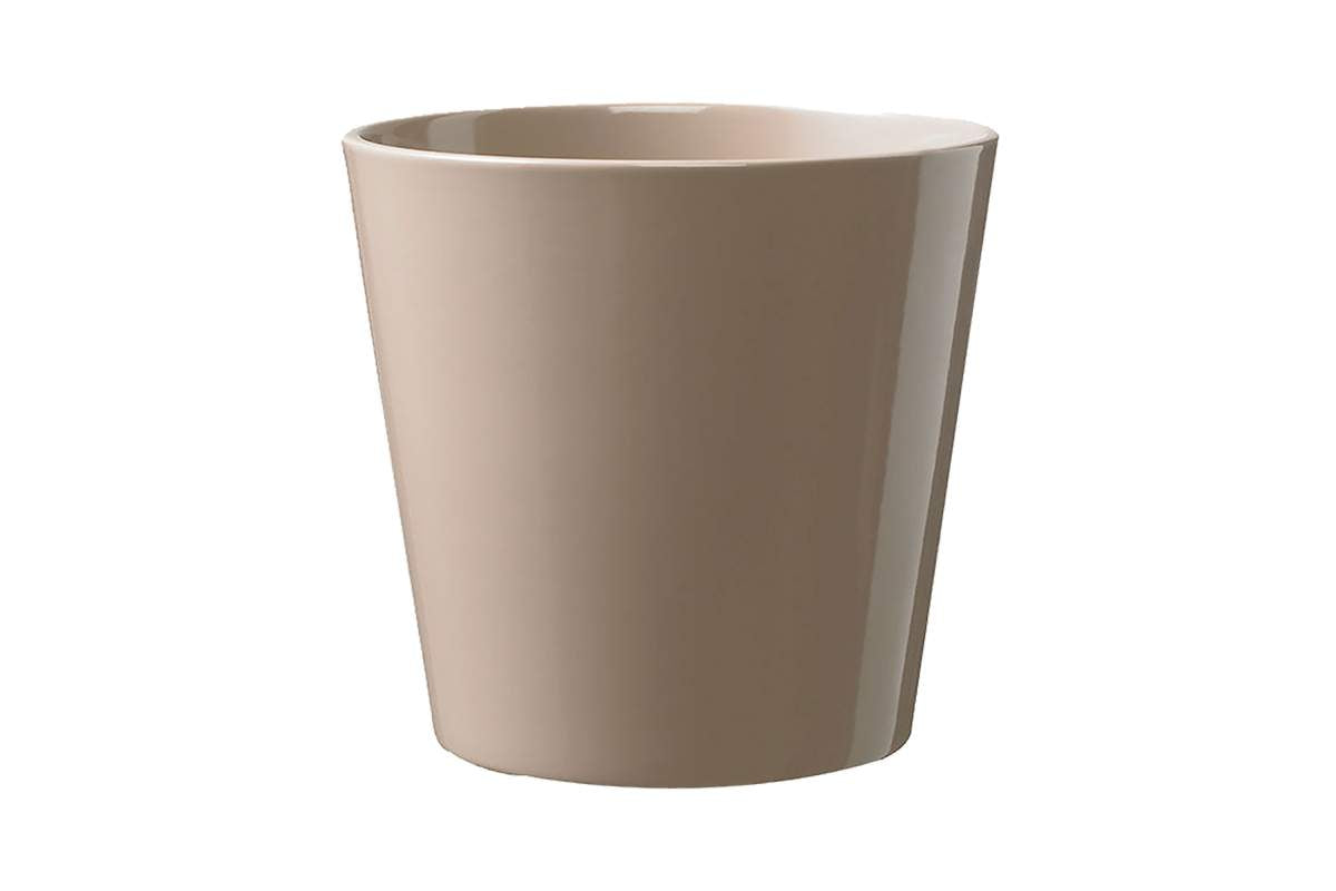 Dallas style pot glossy taupe 32cm