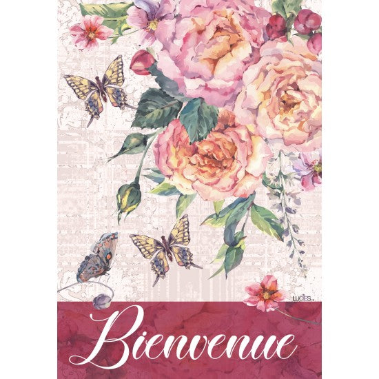 Drapeau Bienvenue Vintage rose