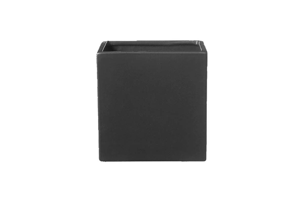 Pot latina carre anthracite mat 17cm