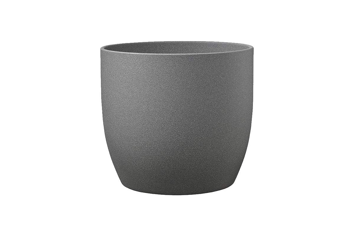 Pot basel stone effect pierre gris fonce 24cm