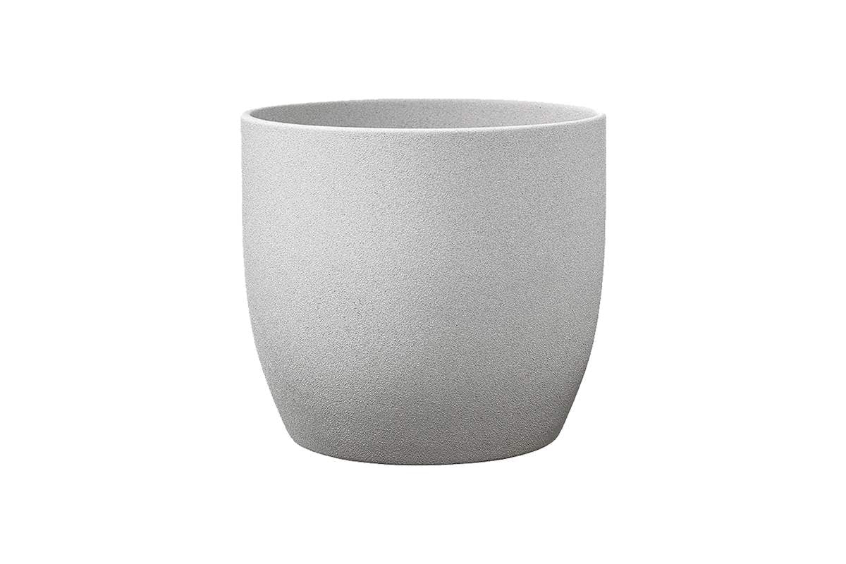 Pot basel stone effect pierre gris pale 21cm