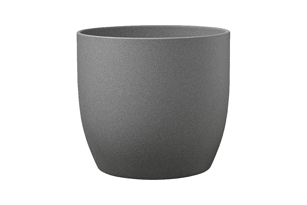 Pot basel stone effect pierre gris fonce 27cm