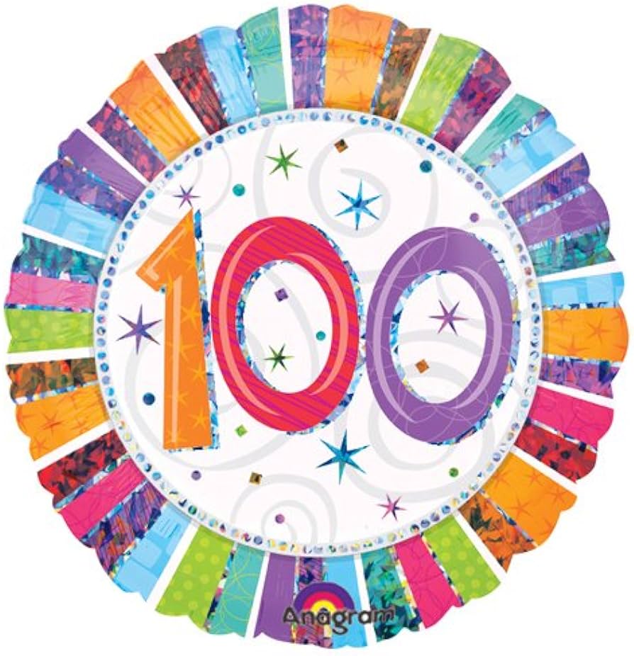 Ballon Radiant Birthday 100 Foil Balloon, 18", Multicolored Code de produit: 1607601