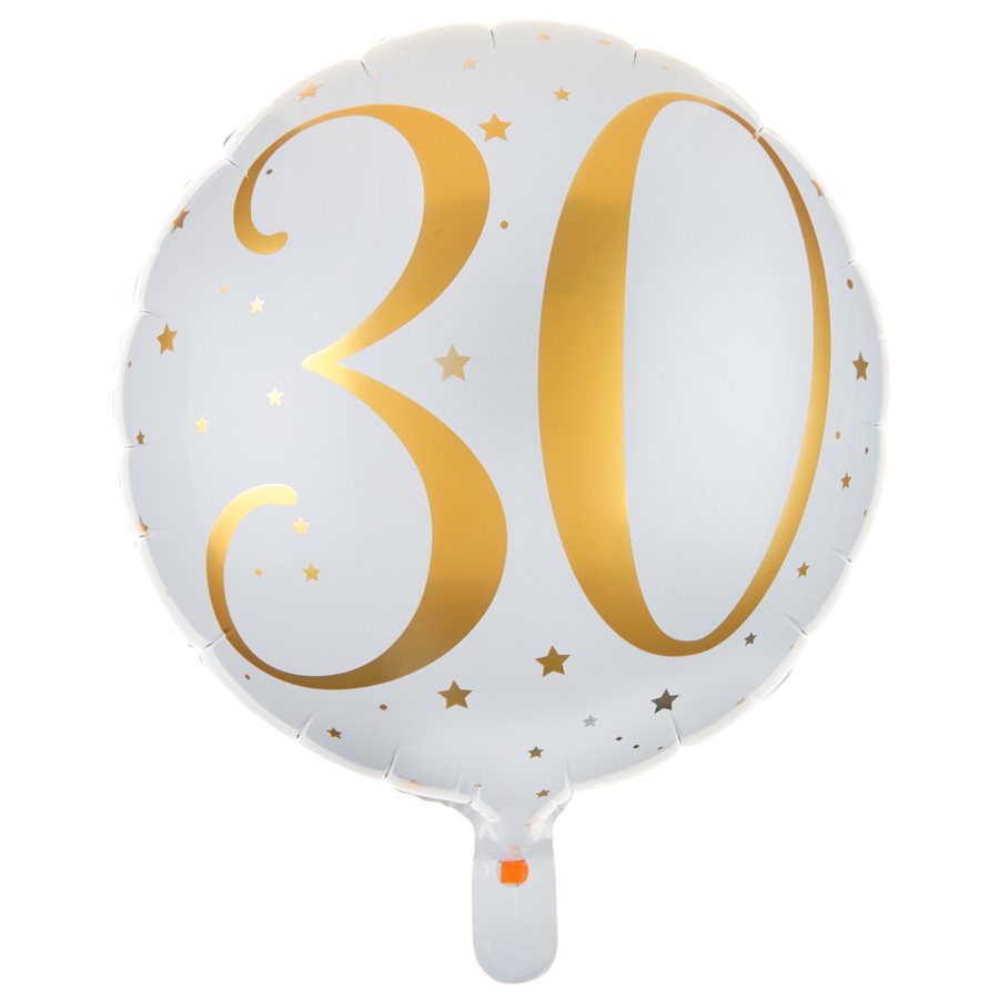 BALLON ALU DES ÂGES OR 30 ANS Ø 45 CM SACHET D'1 PIÈCE - Code de produit 6236-30