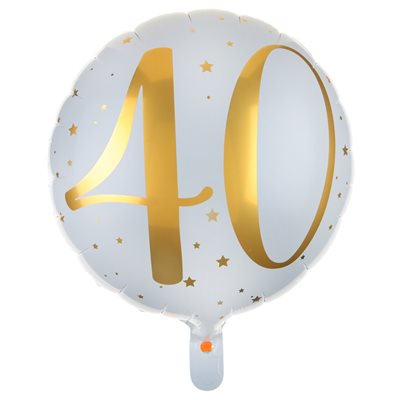 Ballon Alu des âges or 40 ans Ø 45 cm Sachet d'1 pièce - 6236-40