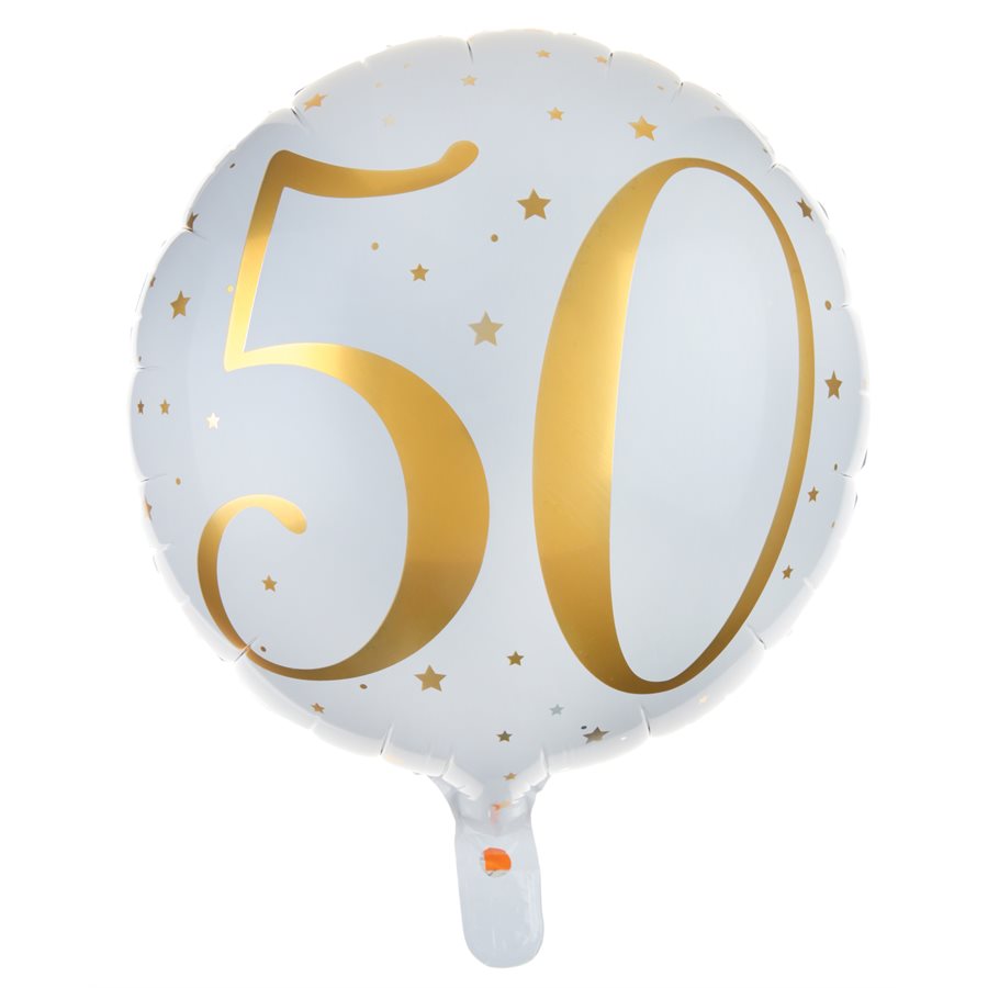 BALLON ALU DES ÂGES OR 50 ANS Ø 45 CM SACHET D'1 PIÈCE - Code de produit 6236-50