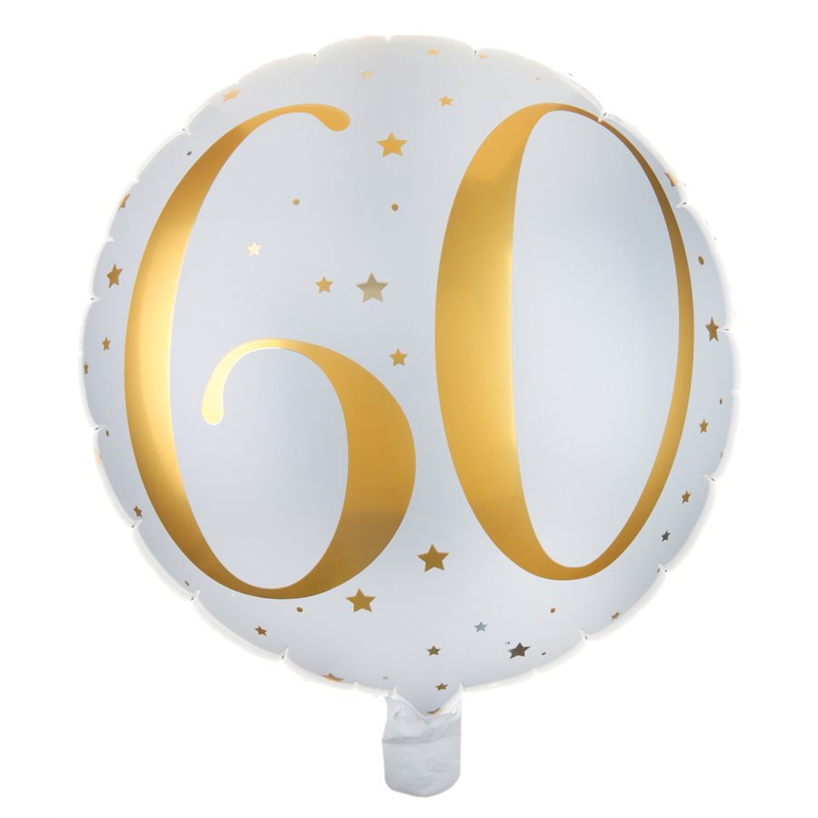 BALLON ALU DES ÂGES OR 60 ANS Ø 45 CM SACHET D'1 PIÈCE - 6236-60