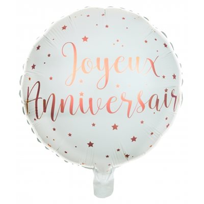 BALLON BALLON ALU J.ANNIVERSAIRE ROSE GOLD Ø 45 CM SACHET D'1 P Code de produit : 6238-20