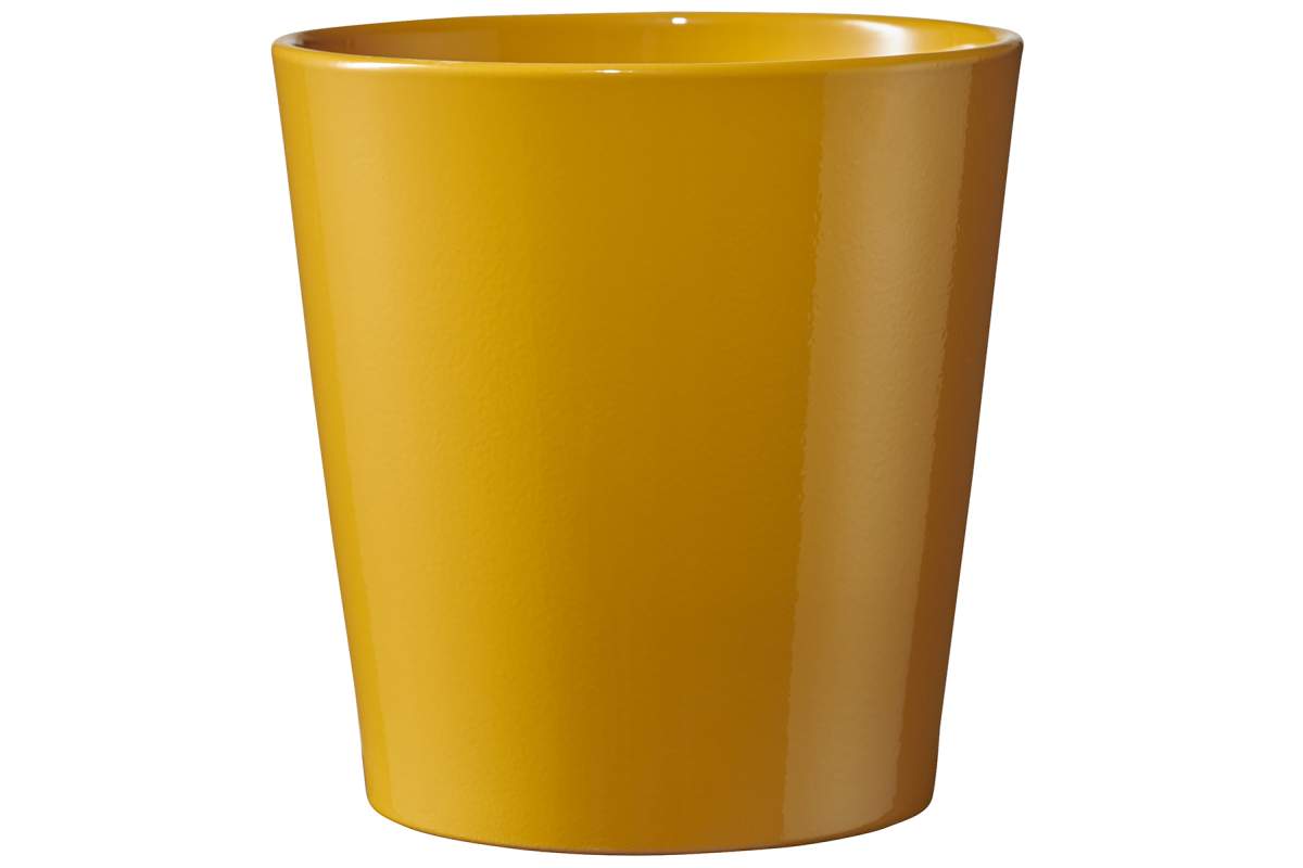 Pot dallas breeze jaune moutarde lustre 28cm