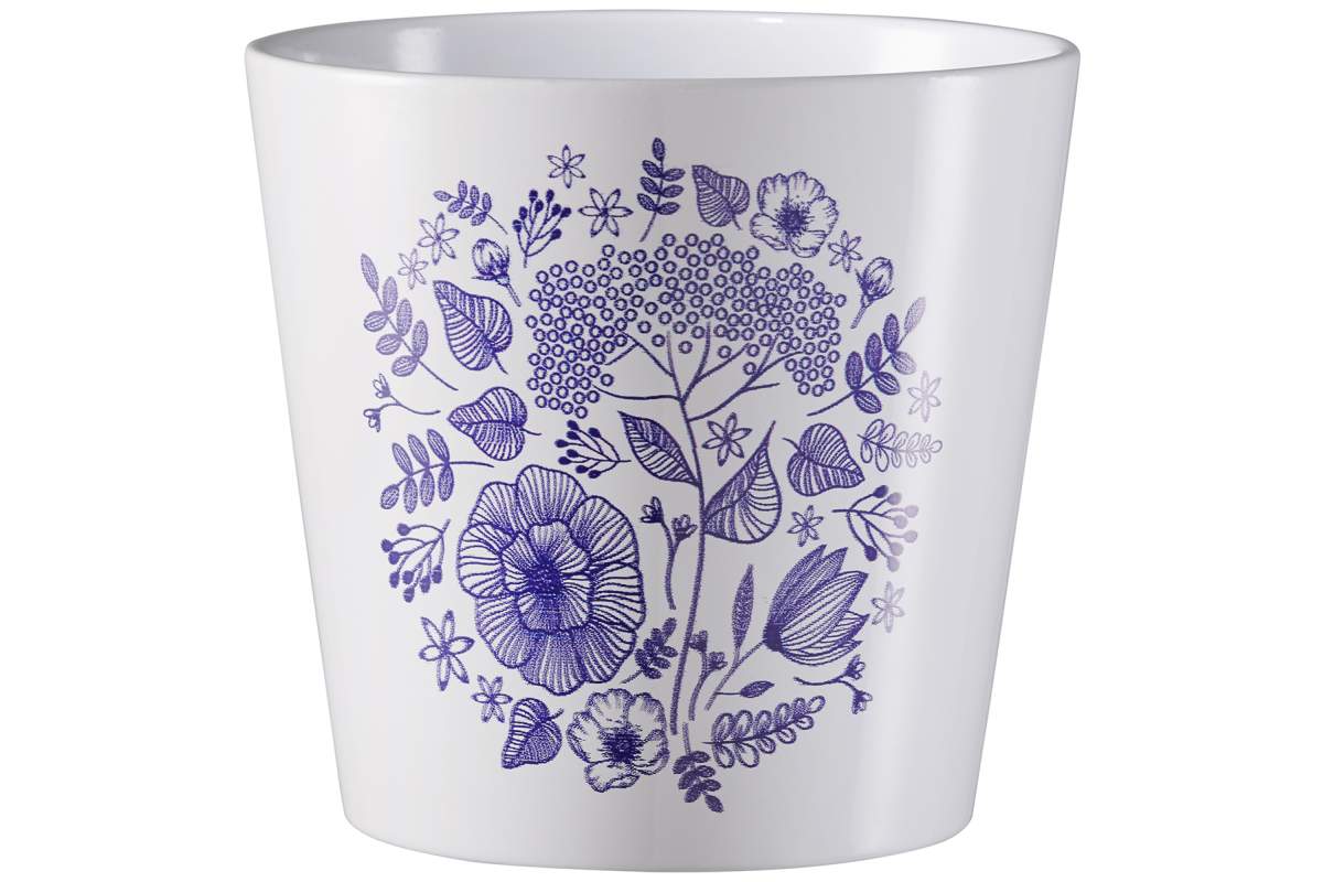 Pot dallas faience bouquet 14cm