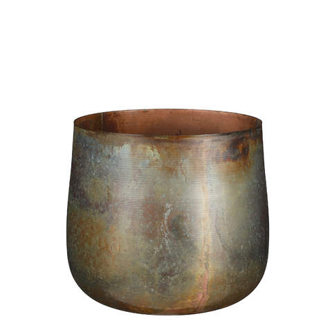 Senna pot round copper - 8.25x7.5"  35944