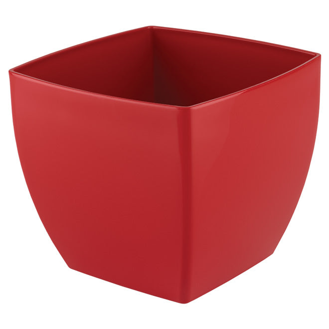 Pot Plastique Siena Square 14cm/5.5" Dark Red