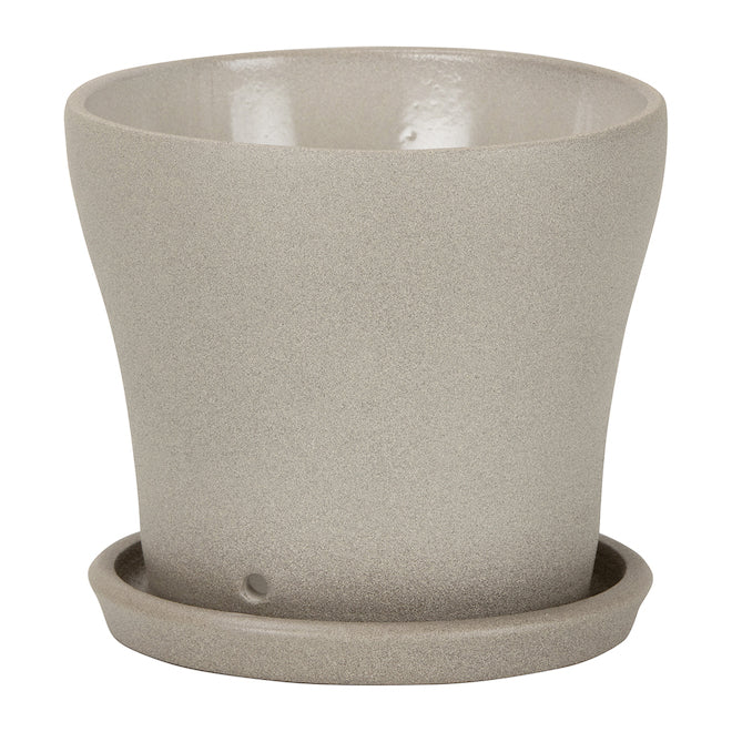 Pot 15cm/6" Taupe Stone w/Saucer