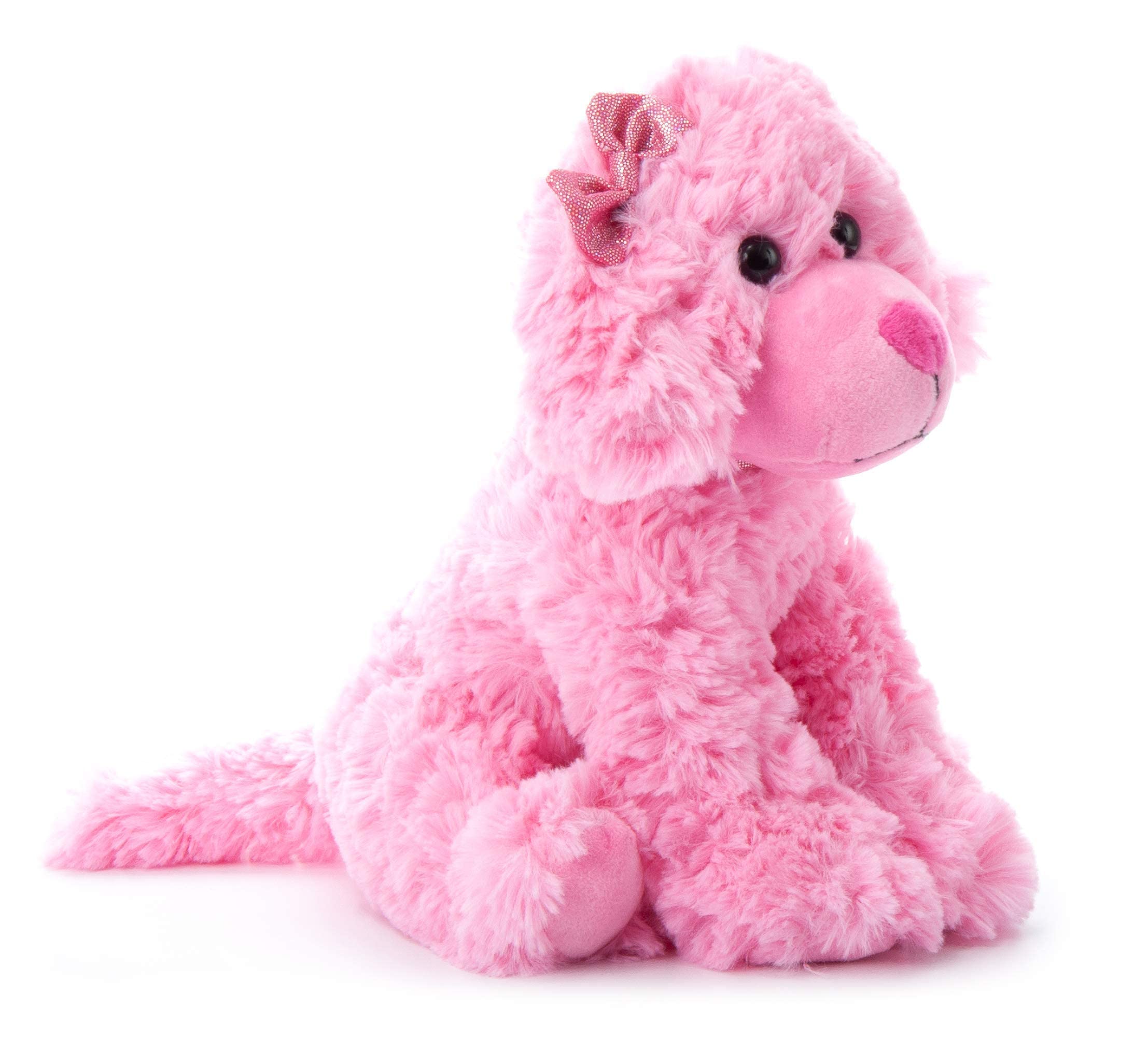 Peluche chien Caniche Rose avec diamant 9 pouces